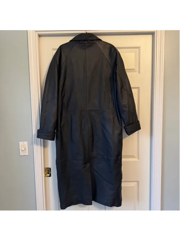 Vintage Women's G-III Leather Coat XL Black Full-Length Long Lined Insulated - Image 2