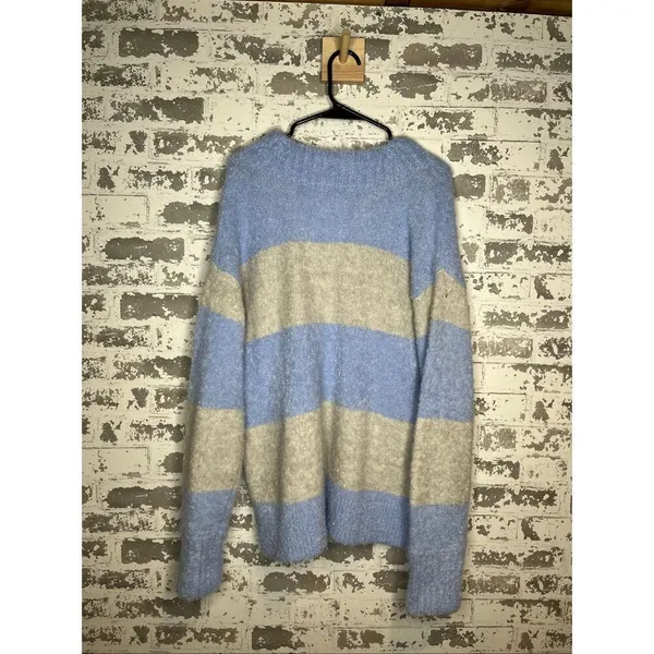Aerie | women striped fuzzy vneck sweater - Image 6