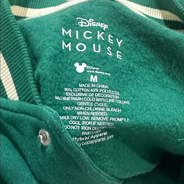 Disney Green and White Mickey Mouse Varsity Jacket - cotton - Image 4