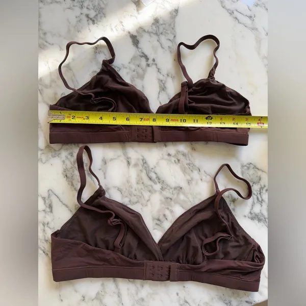 NWOT Quince Second Skin Crossover Bralette (2-pack) in Brown Cocoa Sz Large - Image 6