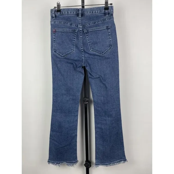 BDG Medium Blue Wash Exposed Button Fly Denim Crop Flare Jeans‎ Size 24 - Image 4