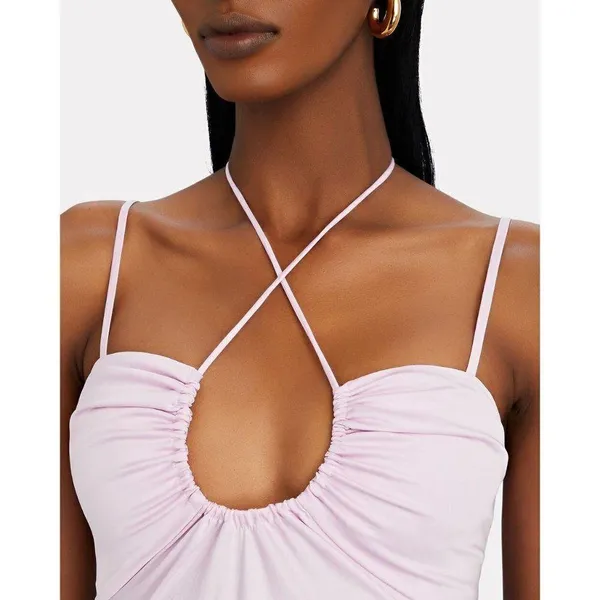 ALC Frank Sienna Cut-Out Satin Midi Dress in Light Pink Size US 0 - Image 3