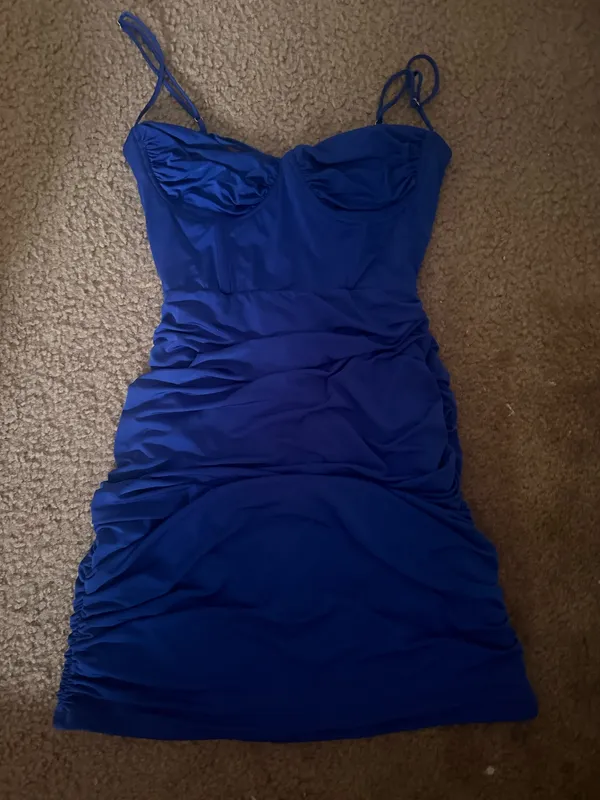 Lucy in the Sky Mini Dress Blue Corset - Image 2