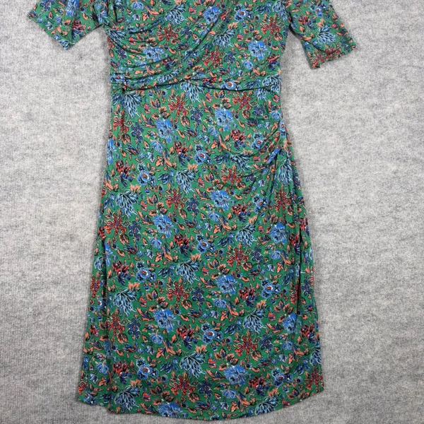 Boden Green Size-US 16R Sheath Dress Floral Tencel Lyocell Ruched Surplice - Image 10