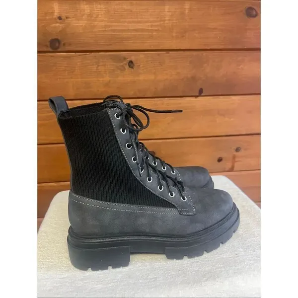 COZZY GIRL Journey women's ankle boots gray/charcoal black knit cuff Sz 7 NWOB - Image 2