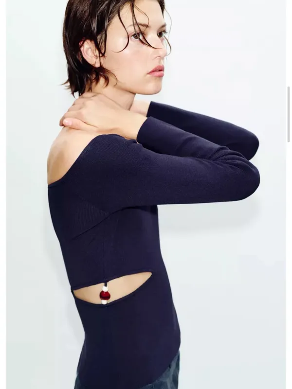 Zara beaded cut out top. Fits S. - Image 7