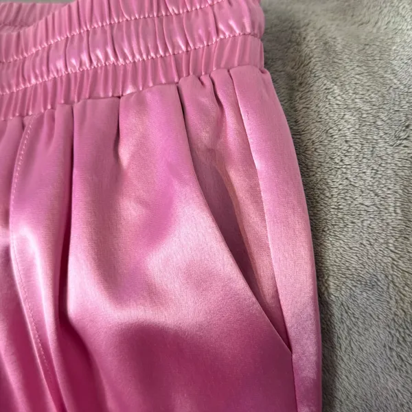 Cinq a Sept Pink Satin Adalie Pants‎ Womens M Cropped Drawstring Ankle Coquette - Image 8