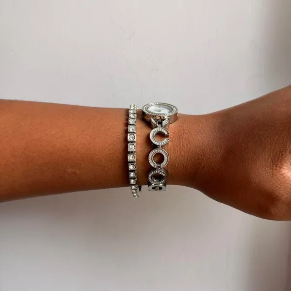 SILVER TONE TENNIS BRACELET‎ - Image 2