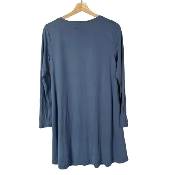Abercrombie & Fitch Blue Pocket Front Long Sleeve Swing T-Shirt Dress M‎ - Image 2