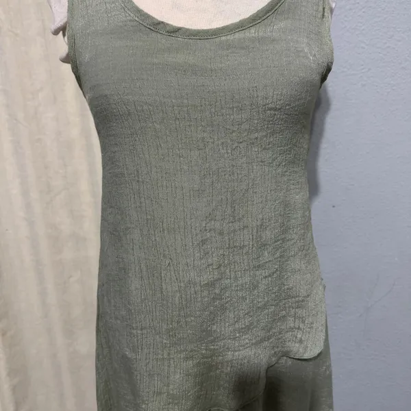 Exist Womens Maxi Dress S Sage Green‎ Textured Layered Asymmetrical Cottagecore - Image 5