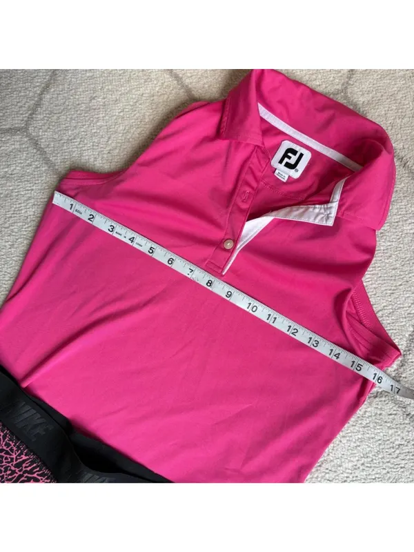 FootJoy Sleeveless Golf Polo Hot Pink Athletic Performance Shirt XS - Image 3