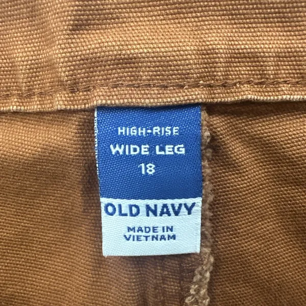 Old Navy High Rise Wide Leg Pants Burnt Rust Orange Retro Boho Women's 18 x 25 - Image 3