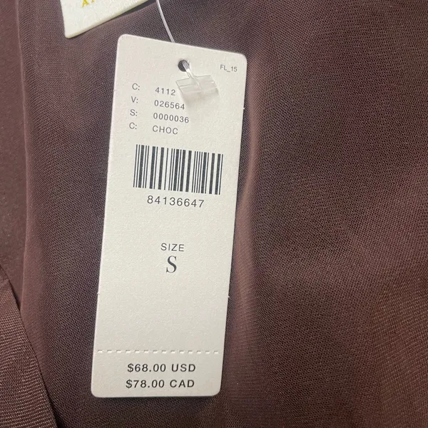 NWT Maeve by Anthropologie Brown Sheer Ruched Buttondown Blouse Women’s Size:S - Image 8