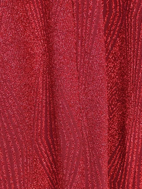 Lily Rose Women's XS Red Shimmer Knotted Side Wrap Fitted Cocktail Dress - Image 7