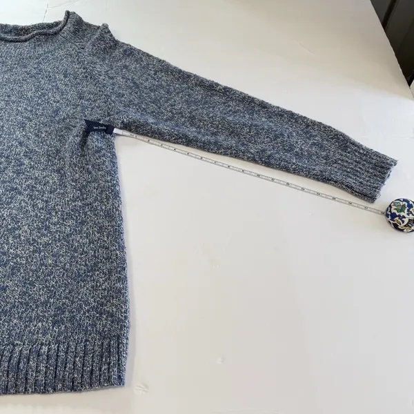 LL Bean Blue Cotton Ragg Funnelneck Pullover Tunic Sweater Size XL‎ - Image 10