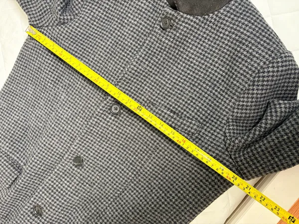 Abercrombie & Fitch Houndstooth Wool Blend Overcoat Quiet Luxury Preppy Classic Size M - Image 6