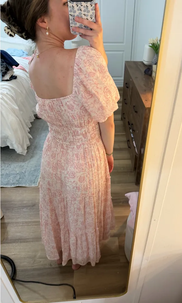 Pink Floral Maxi Dress - Image 3