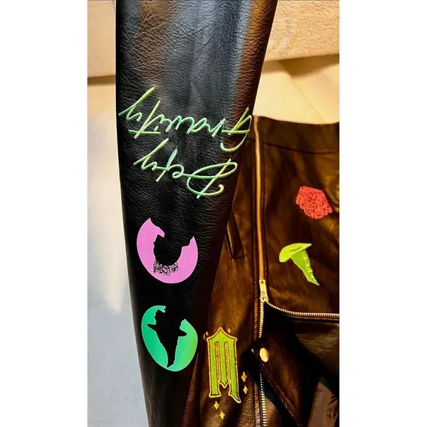 Wicked Glinda Alphaba Faux Leather Moto Jacket Size Small - Image 5