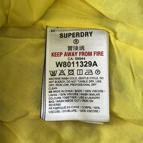 NWOT Superdry Wonens Long Sleeves Ruffled Floral Mini Dress Yellow Size 12 - Image 10