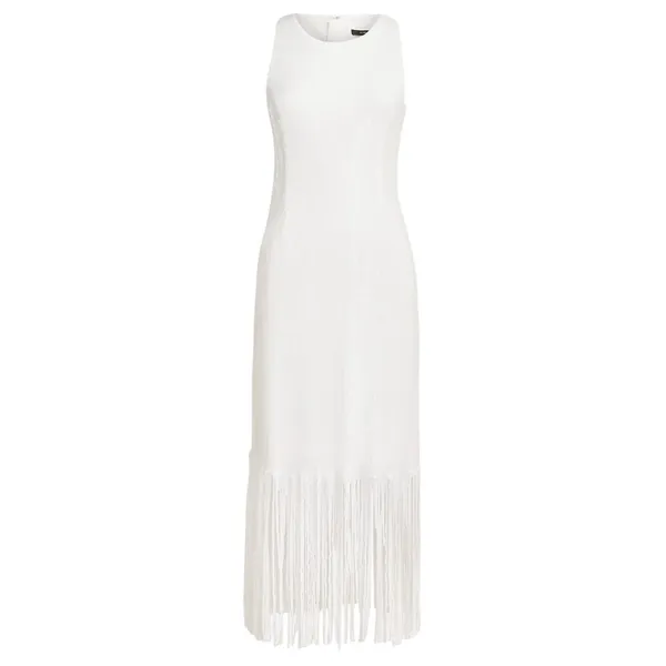 J. Crew Collection White Sequin Fringe Maxi‎ Dress Formal Evening Gown Size 2 - Image 13