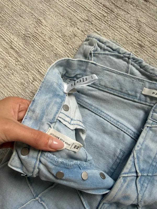PacSun Light Blue Diamond-Detail Flare Jeans (Size 23) - Image 6