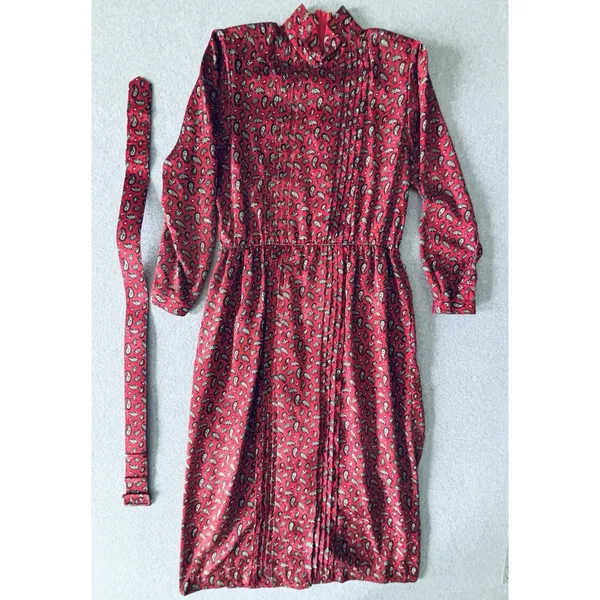 Vintage Talbots Paisley Maxi Dress Prairiecore Cottagecore Long Sleeve Womens 12 - Image 7