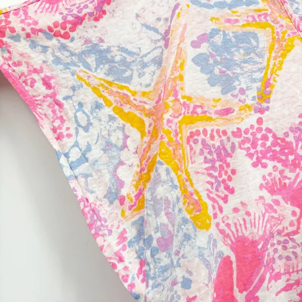Lilly Pulitzer Womens Balleta Linen Starfish Coral Print Beach Coverup Size M - Image 4