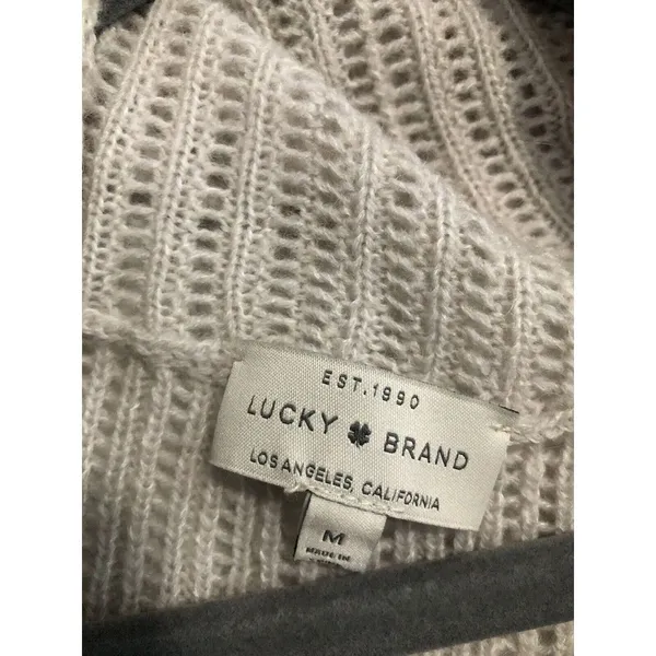 Lucky Brand‎ Cowl Neck Knit Sweater Button Sides Women's Size Medium - Image 3