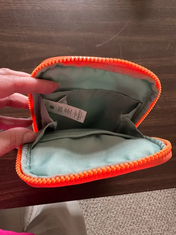 Lululemon Crossbody Bag Sage Green, Gray and Orange Zip Adjustable Strap - Image 7