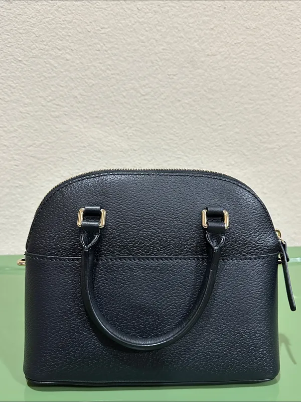 kate spade Black Leather Satchel with Gold Hardware - Image 3