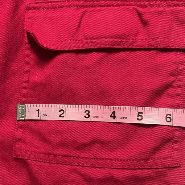 Flawed barn jacket 100% cotton utility chore jacket denim button down zipper Red Size M - Image 11