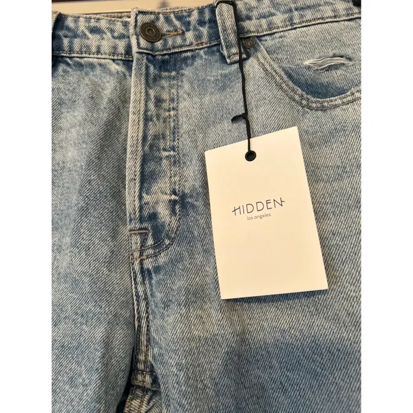 HIDDEN Los Angeles Bailey High Rise Boyfriend Jeans‎ Distressed Light Wash Sz 28 - Image 2