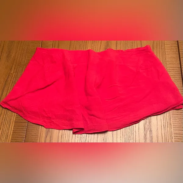 Free People Gia Red Crepe‎ Strapless Flounce Top & Wide Leg Pants Set Size Small - Image 13