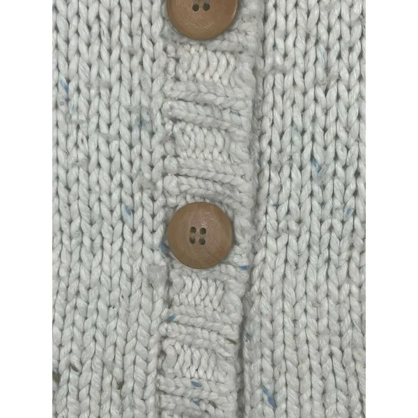 Abercrombie & Fitch Lambswool Chunky Knit Cardigan Sweater Cream VTG Y2K READ - Image 3