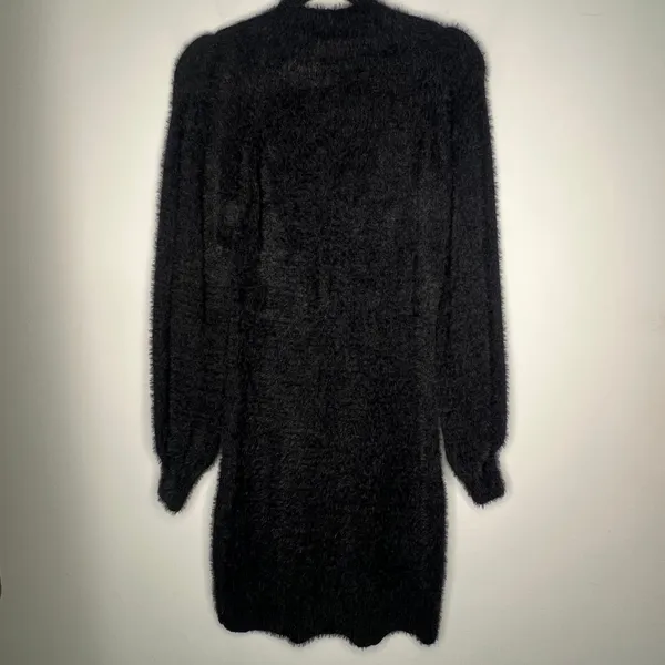 Bardot Black Fuzzy Sweater Dress Size Small - Image 5