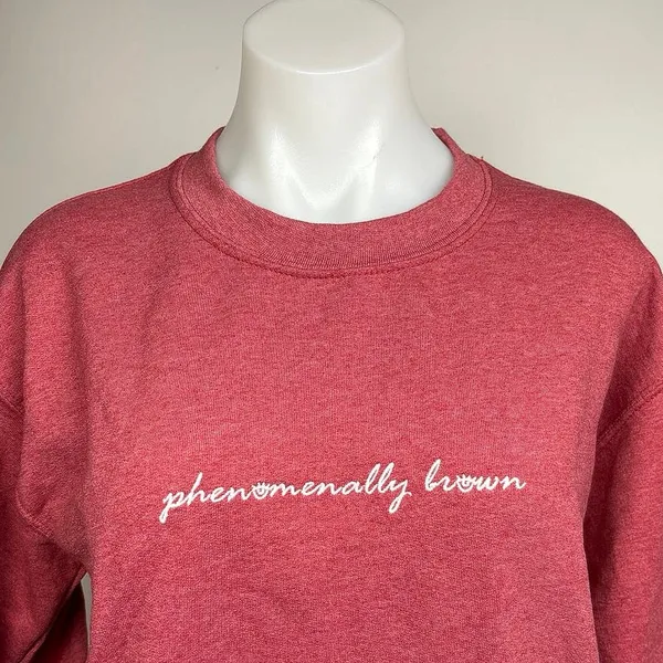 Phenomenal Pink Phenomenally Brown Oversized Long Sleeve Sweatshirt Top Size S - Image 4