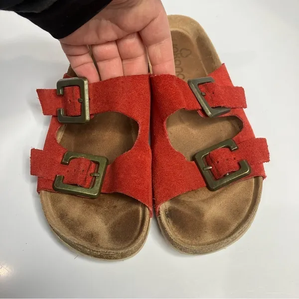 Yokono‎ 2 strap leather sandals made in Spain red leather size 9 - Image 3