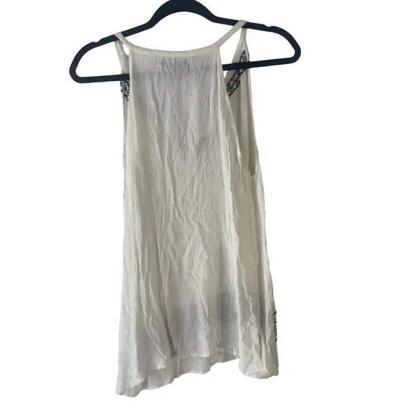 Gap Women's Size XS White Blue Boho Flowy Embroidered‎ Top Festival Summer - Image 6
