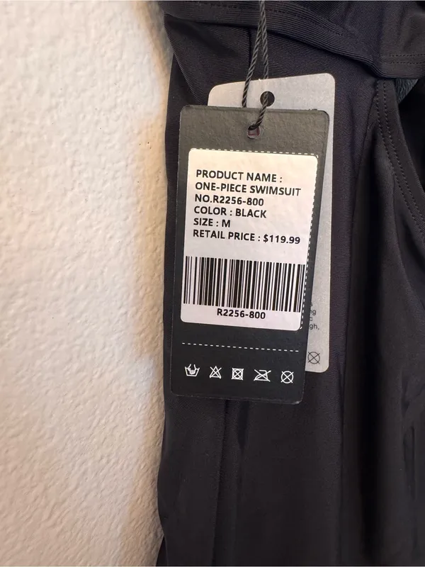 NWT RELLECIGA Black One Piece Swimsuit Size M Strappy - Image 4