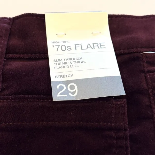 GAP 70s Flare Corduroy Jeans Pants Size 29S High Rise Dark Academia Fall NWT - Image 8