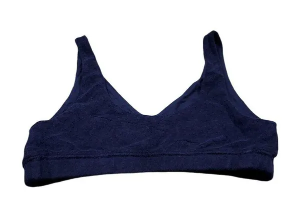 Aerie Offline Recharge Summer Lights Terry Sports Bra Size Medium Navy Blue - Image 2