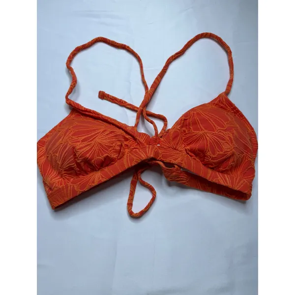 CUPSHE Women Orange Floral Textured High Waisted Bikini Set DAA12C2L007KK Size M - Image 9
