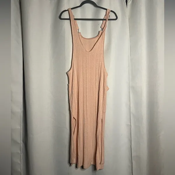 K/Lab Pink Ribbed Overall Style Dress Small - Image 2