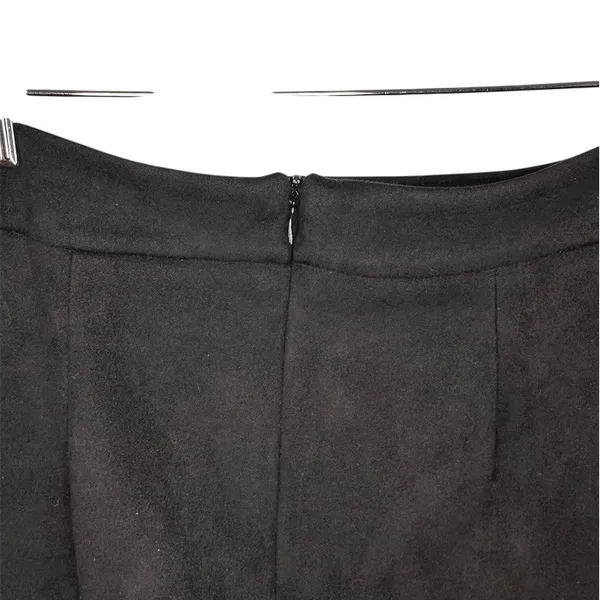 Womens Black Mini Skirt Size S Faux Suede Lace-Up Grommet Back Zip - Image 5