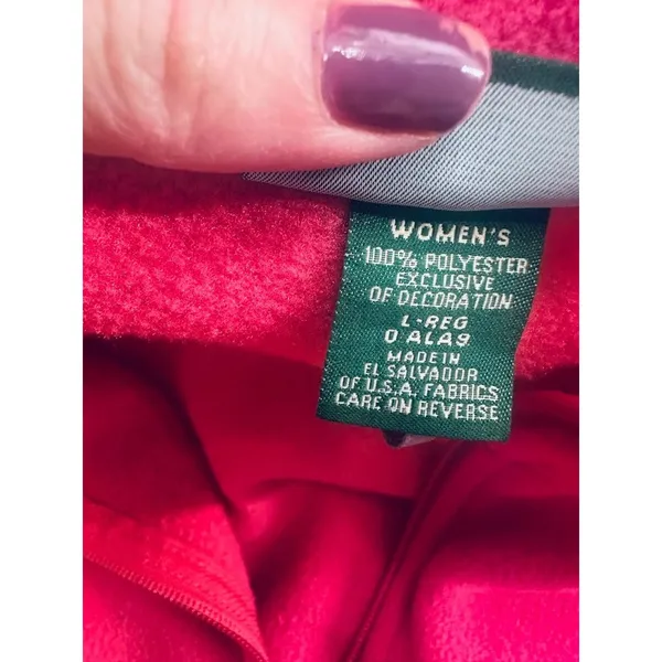L.L. Bean Pink Fleece Stretch Full Zip Vest Size‎ Womens Large Hiking Outdoor - Image 5