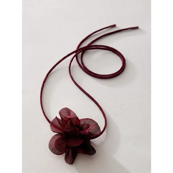 Free People Sweetheart Flower Choker Burgundy NWT Dainty Bracelet Hair Ethereal - Image 2