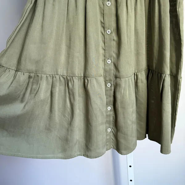 Trixxi Tiered Mini Dress - Button Front, Puff Sleeve, Casual -‎ sz S - Image 4