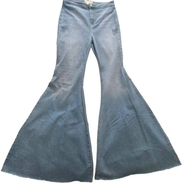 Free people just float on flare jeans stretch denim jeggings western bohemian - Image 7