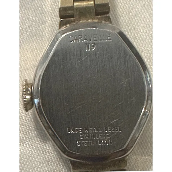 Vintage Caravelle by‎ Bulova Gold Tone Women's Manual Wind Up Watch Swiss Made - Image 7