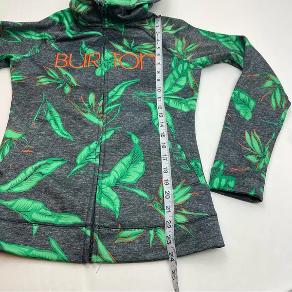 BURTON WB Peak Hoodie Dry-ride Dark Ash Hawaiian‎ Full Zip Hooded Jacket Size XS - Image 8